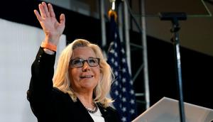 Rep. Liz Cheney delivers her Time for Choosing speech at the Ronald Reagan Presidential Library and Museum on Wednesday, June 29, 2022, in Simi Valley, California.