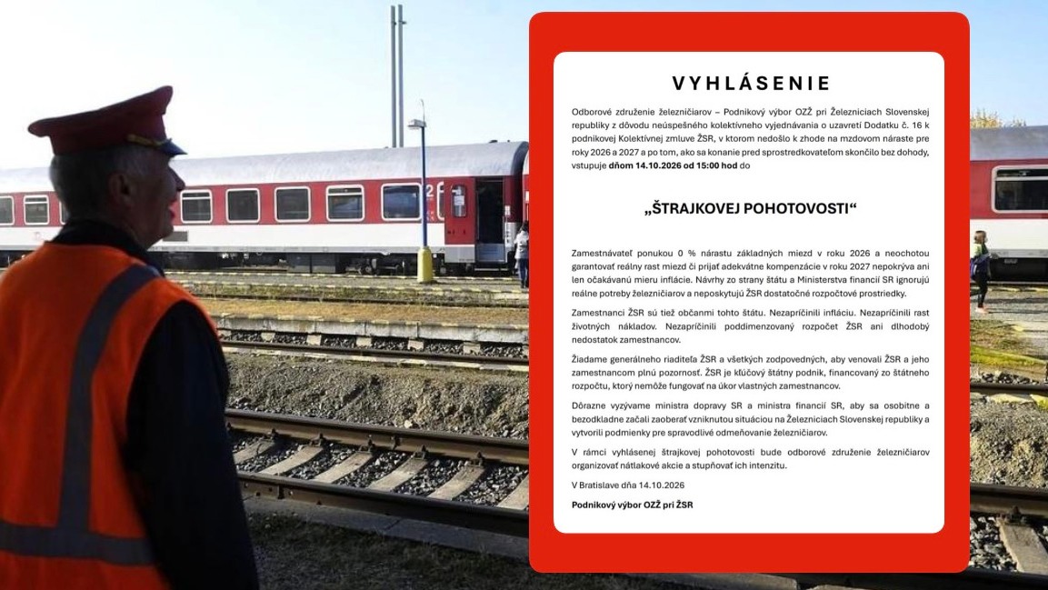 Železničiari vstúpili do štrajkovej pohotovosti