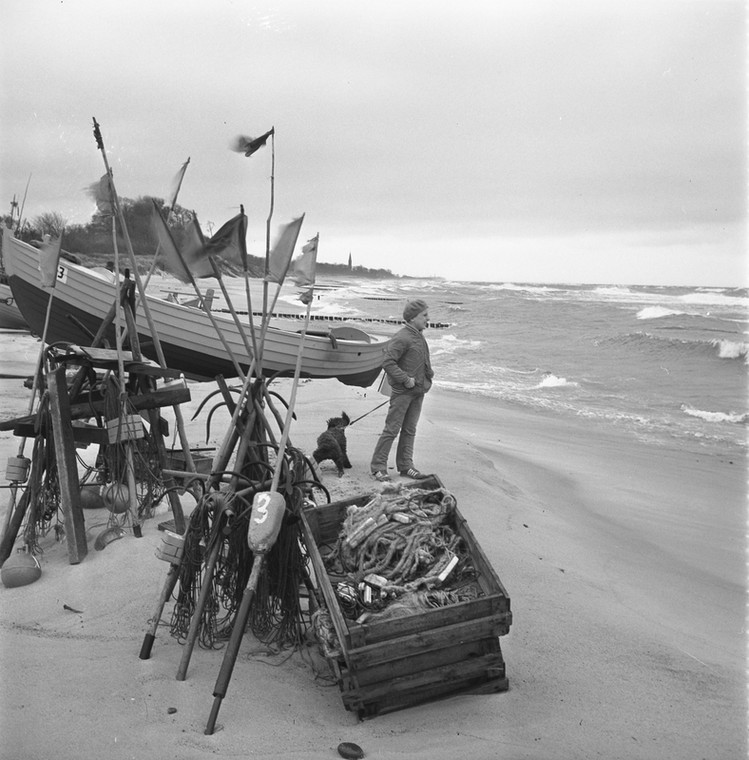 Plaża w Chłopach w latach 70.