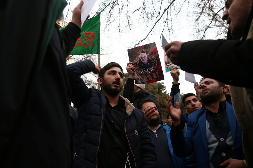 Protest against the assassination of Iranian Major-General Soleimani in front of United Nation offic