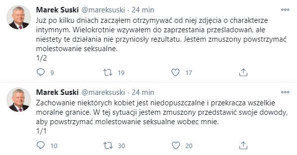 Dziwne wpisy na profilu Marka Suskiego