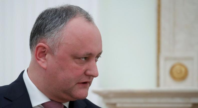 A coalition was agreed between the Socialist Party of Moldovan President Igor Dodon (pictured January 2019), which took 35 out of 101 parliamentary seats in the February 2019 vote, and the pro-European ACUM alliance, which had 26 seats