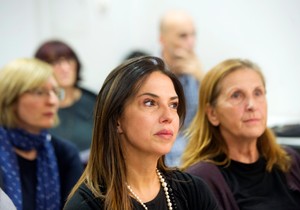 Nataša Ninković i Olga Odanović na današnjem protestu u Media centru