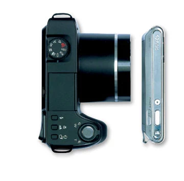 Największy w teście Kodak EasyShare Z8612 IS raczej nie zmieści się w kieszeni. Jeśli zależy nam na małych gabarytach aparatu, to powinniśmy postawić na przykład na znacznie mniejszy Sony DSC-T77