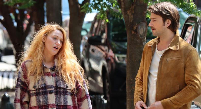 Blake Lively and Brandon Sklenar on the set of It Ends With Us. Sklenar has spoken up about the controversy surrounding the cast and the film.Nancy Rivera/Bauer-Griffin/ Getty Images