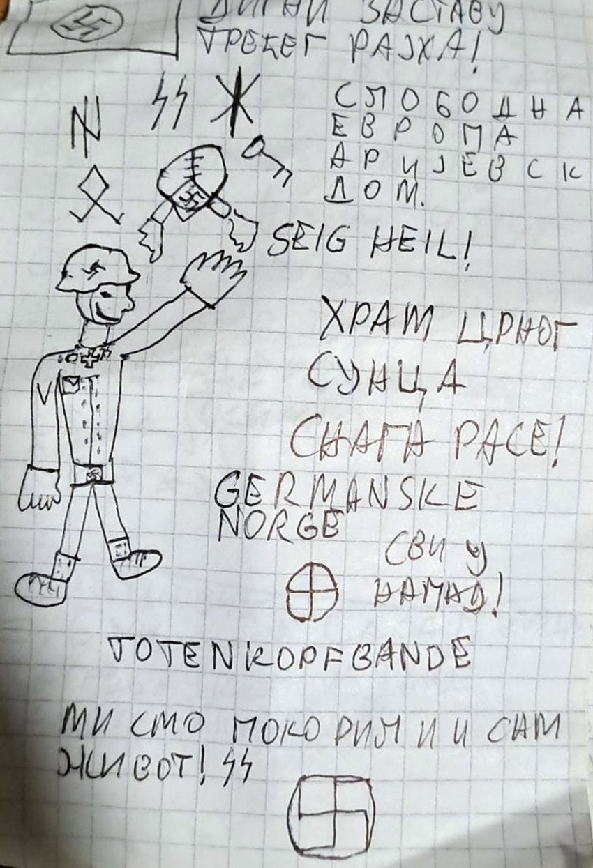 Jezive poruke koje su pronađene kod studenta Filozofskog fakulteta 