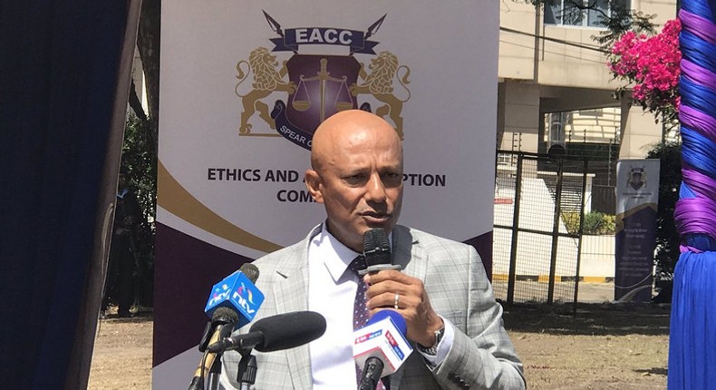 EACC’s CEO Twalib Mbarak during a past media briefing