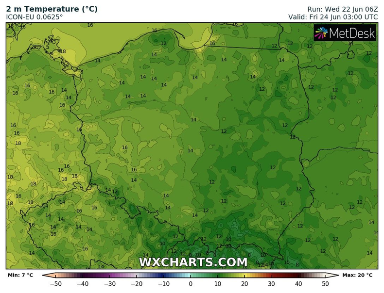 Noc zapowiada się umiarkowanie ciepło