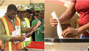 Polling clerks counted votes at a polling station after completing the voting process of the general election in Abuja, Nigeria, on February 25, 2023. [Getty Images]