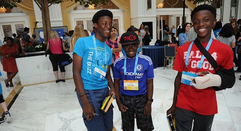 Nana Addo and Adom Appiah at the Scribbs National Spelling Bee 