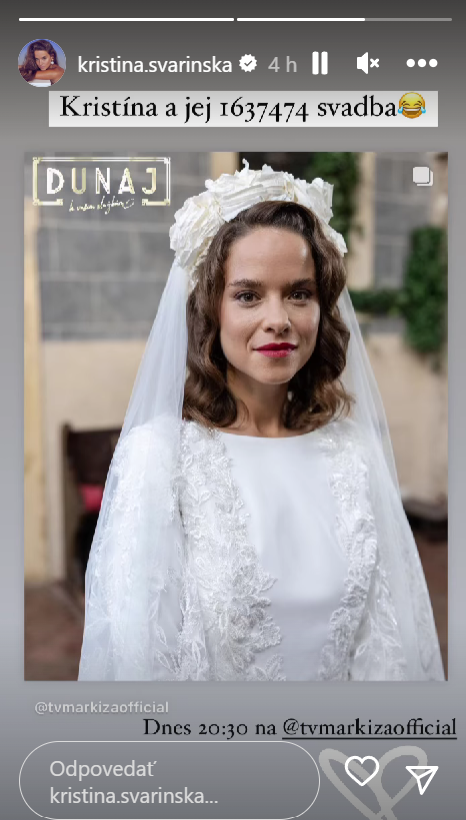 Z Kristíny Svarinskej bola nádherná nevesta.
