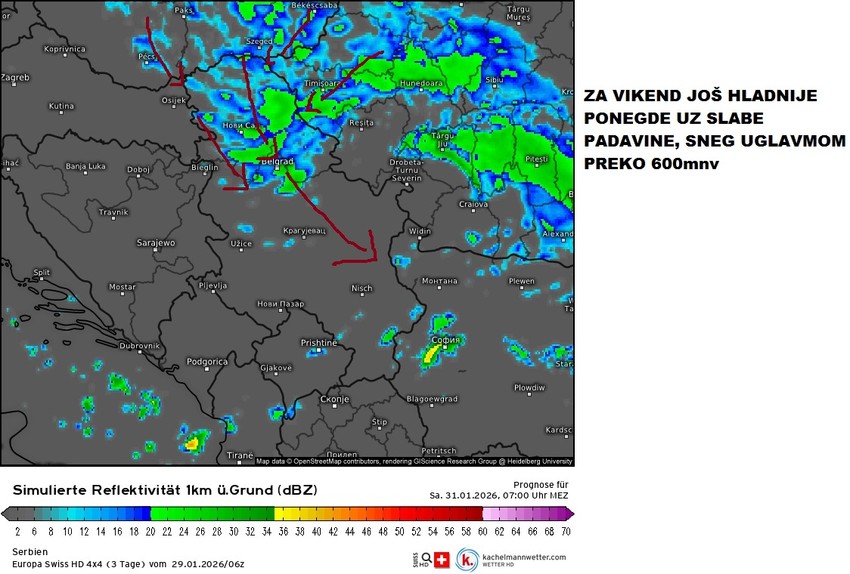 Za vikend još hladnije uz padavine