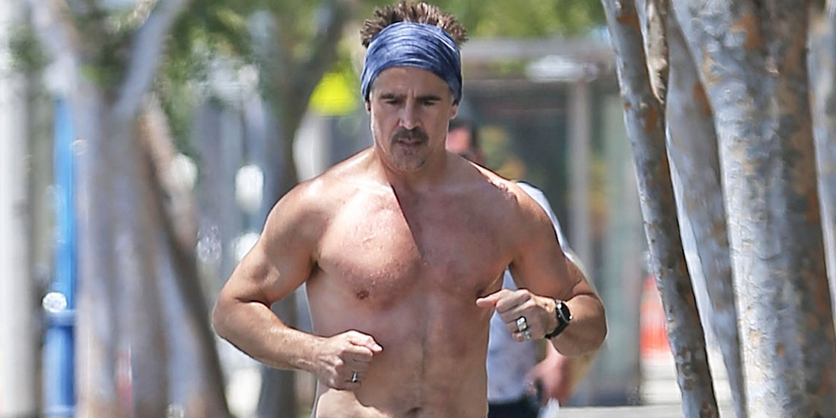 Colin Farrell biega bez koszulki. 45-latek zachwyca wysportowaną sylwetką!