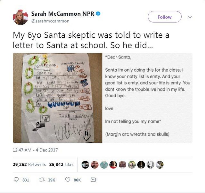 List do Świętego Mikołaja