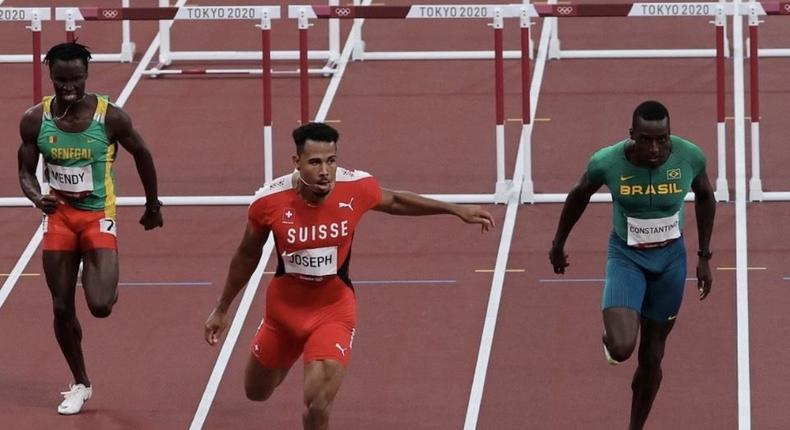 Louis François Mendy termine 7e au 110m haies série avec un temps de 13'84