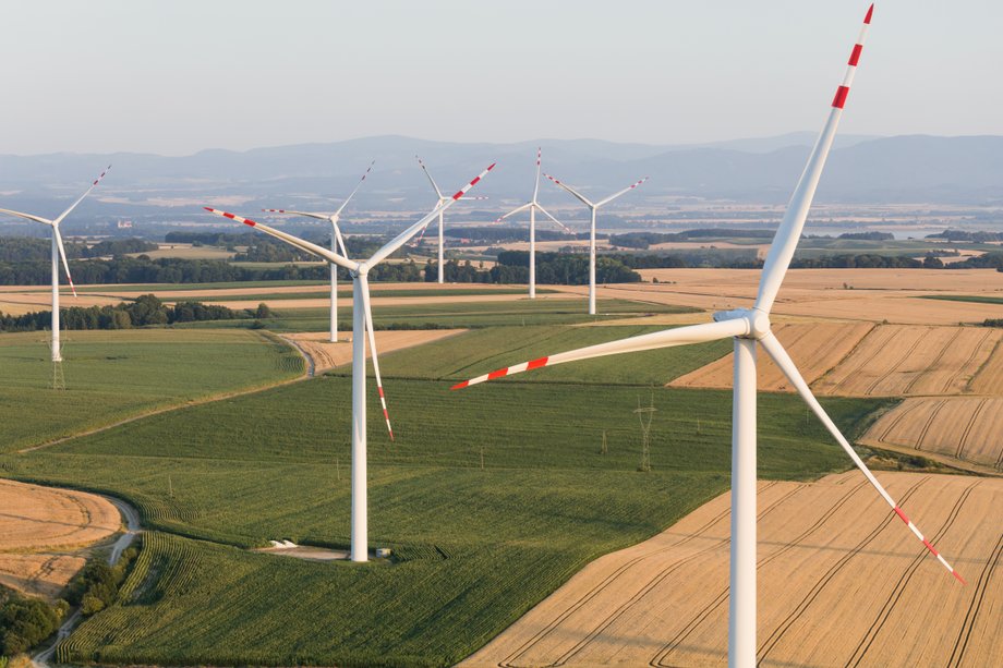 Farma wiatrowa. Zdjęcie poglądowe