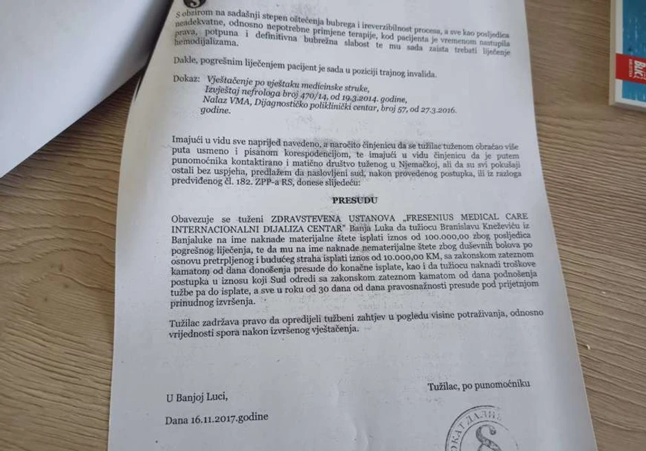 Branislav Knežević tužba 