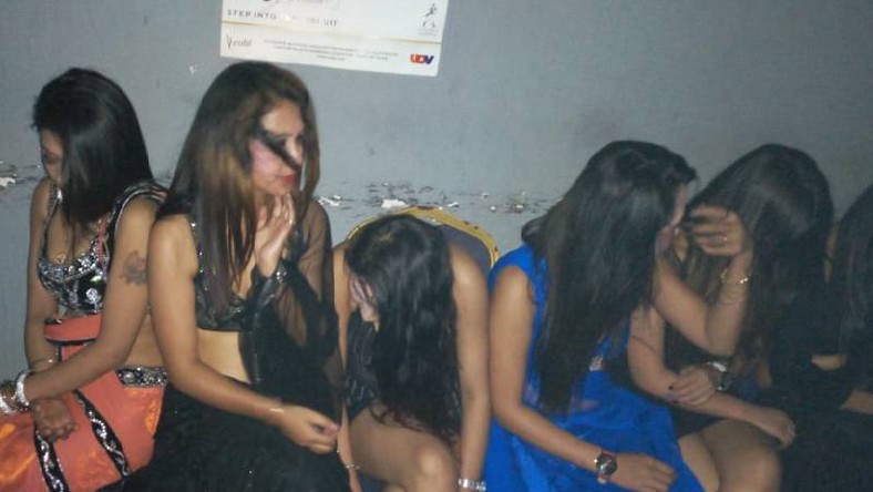 Some of the 12 Nepalese women arrested during a police raid at popular Rangeela grill and bar at Amkay Plaza in Nyali-Mombasa