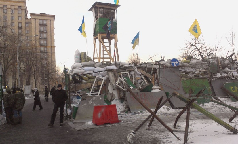 Wieża obserwacyjna na Majdanie w Kijowie