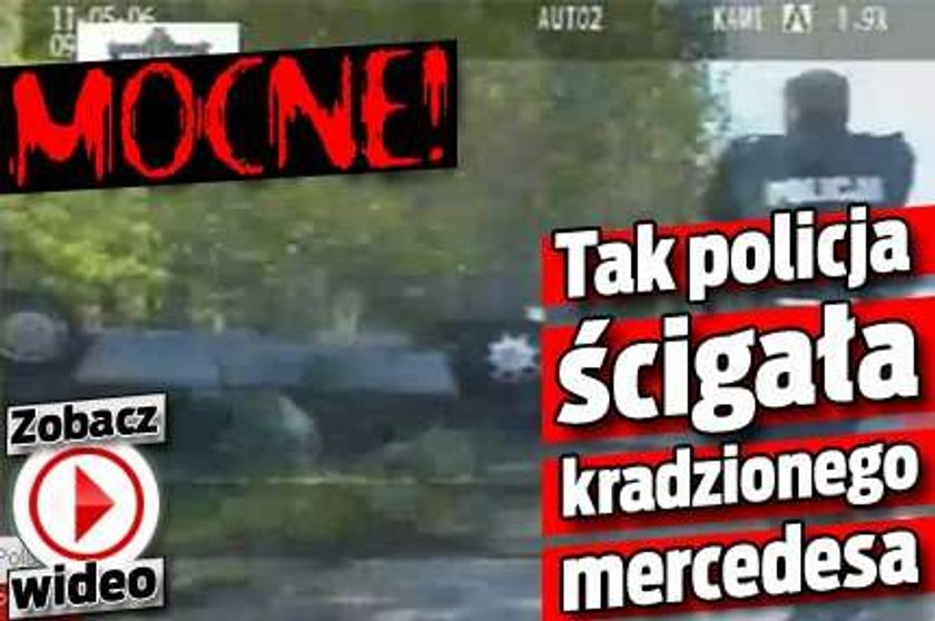 MOCNE! Tak policja ścigała kradzionego mercedesa. WIDEO