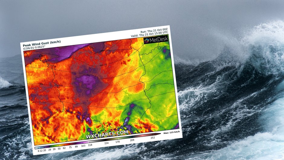 W czwartek przez Polskę przejdzie wichura. Na morzu wystąpi silny sztorm