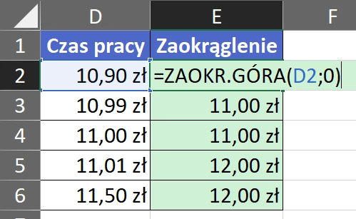 1.44  Zaokrąglanie w górę do złotówek