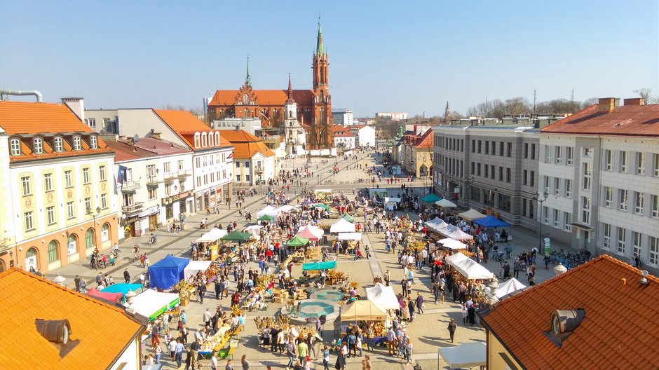 Rynek Kościuszki w Białymstoku widziany z wieży Ratusza, 2017 