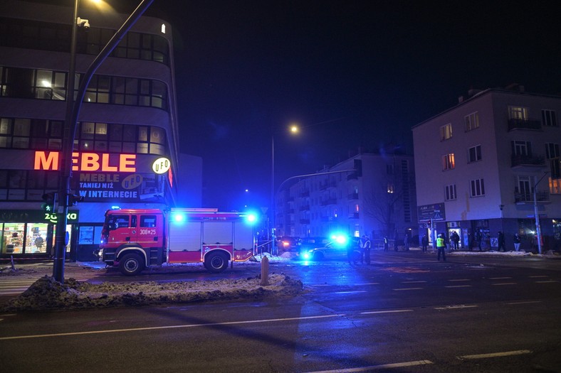 wypadek na skrzyżowaniu ulic Grochowskiej i Zamienieckiej