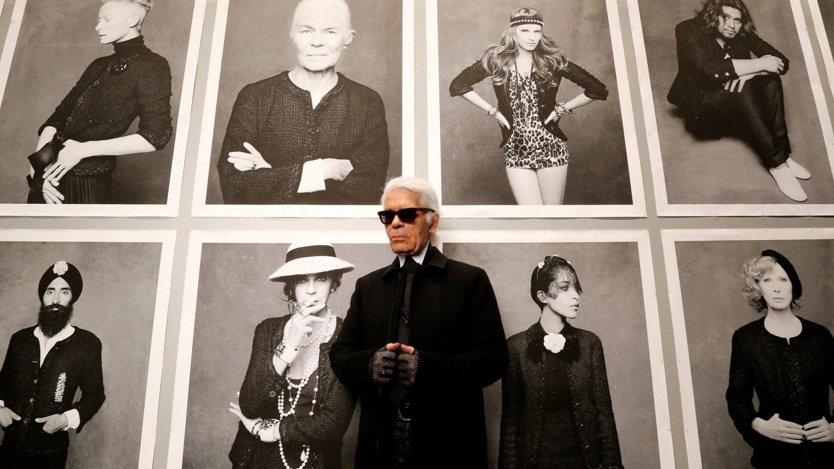 FILE PHOTO - Chanel's creative director Lagerfeld poses before the opening of his photo exhibition e