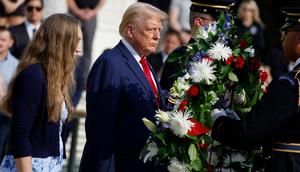 Donald Trump attending a wreath laying ceremony at the Tomb of the Unknown Soldier at Arlington National Cemetery.Anna Moneymaker/Getty Images