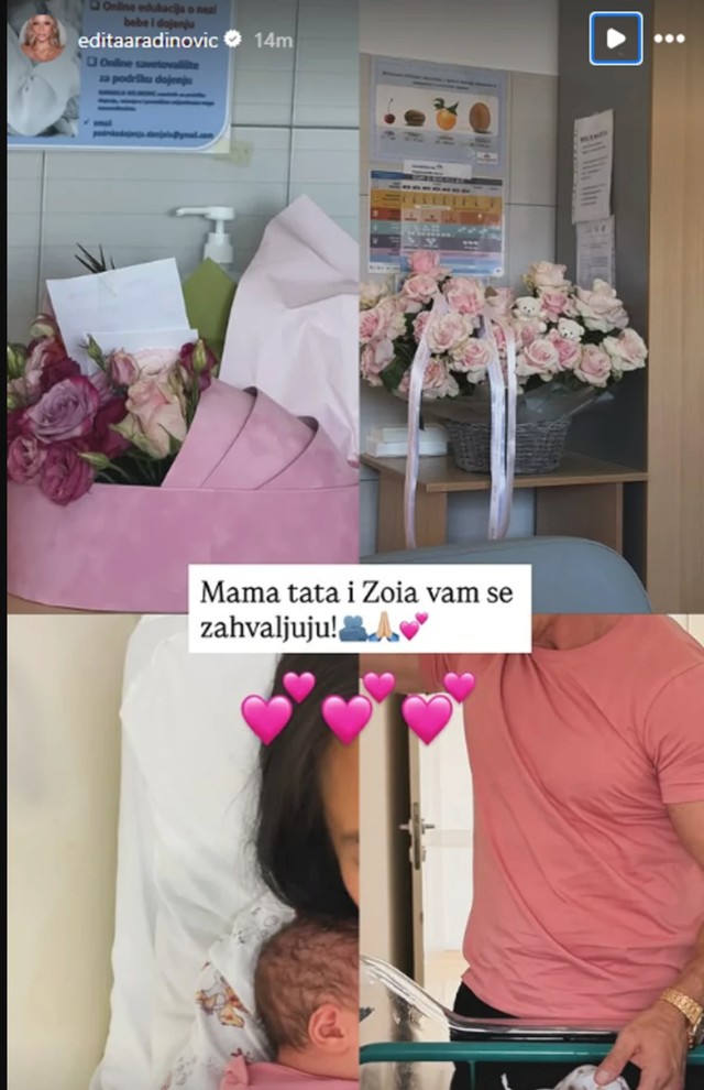 Edita sa ocem deteta u porodilištu