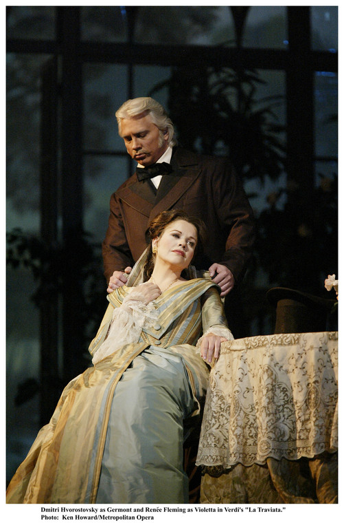 Dmitrij Chworostowski i Reneé Fleming w „Traviacie”, w Metropolitan Opera. FOT. METOPERA