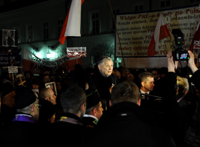 Demonstracja upamiętniająca katastrofę w Smoleńsku, 11 marca 2011 r.