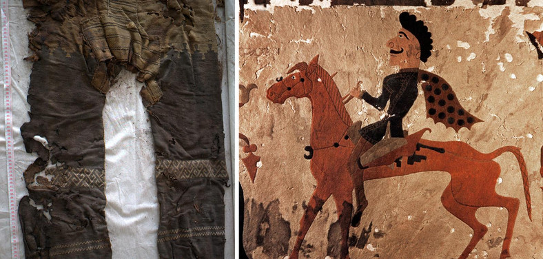 Prawdopodobnie najstarsza para spodni na świecie została znaleziona w zachodnich Chinach. Wojownicy Scytów jeździli w takim ubraniu w I tysiącleciu p.n.e