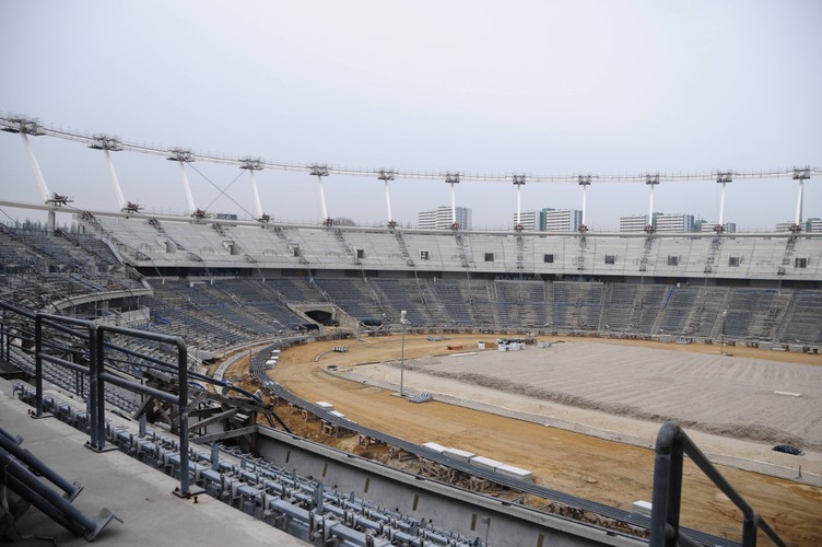 Zdjęcie z przebudowy Stadionu Śląskiego - trybuny