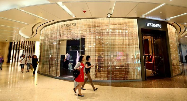 A Hermes store in Shanghai.