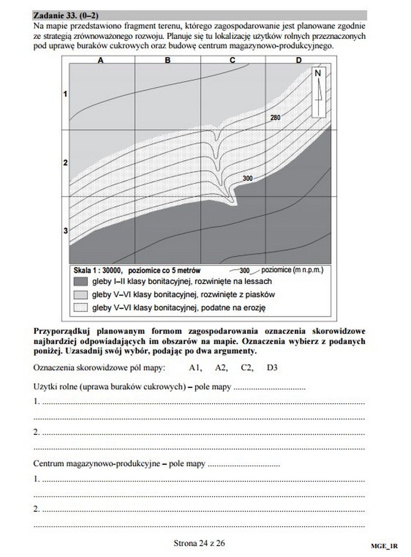 Arkusz egzaminacyjny - geografia na poziomie rozszerzonym