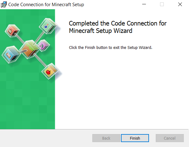 Zakończenie instalacji Code Connection for Minecraft 