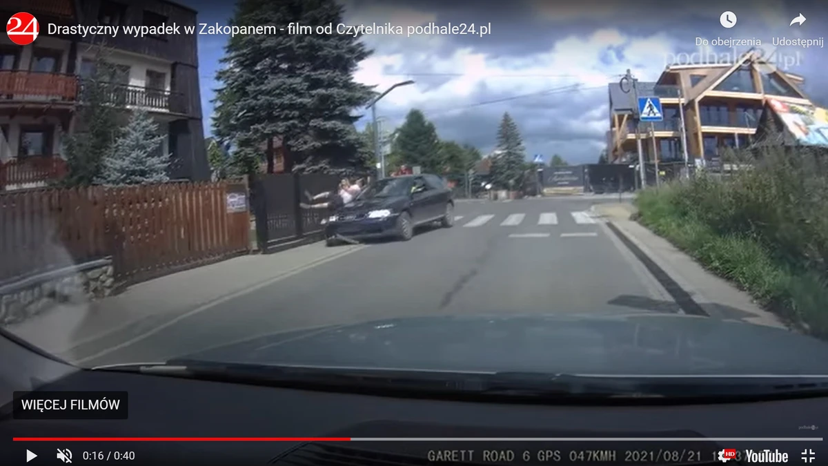Zakopane: rozpędzone audi wjechało w pieszego. Wstrząsające nagranie - Vimarsana News