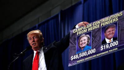 Republican U.S. presidential nominee Donald Trump attends a campaign rally at Blair County Conventio