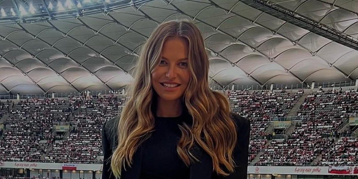 Anna Lewandowska kibicowała mężowi na Stadionie Narodowym.