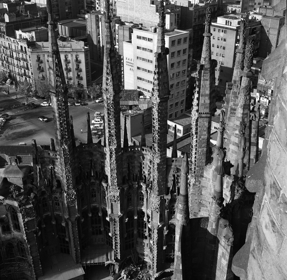Sagrada Familia w budowie (1970 r.)