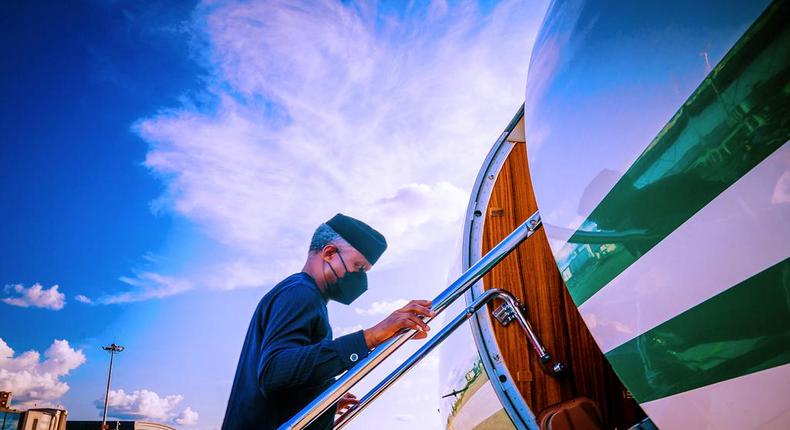 Vice President Osinbajo on one of his trips abroad (Tolani Alli)