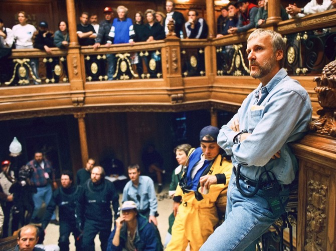 Džejms Kameron na snimanju filma "Titanik"