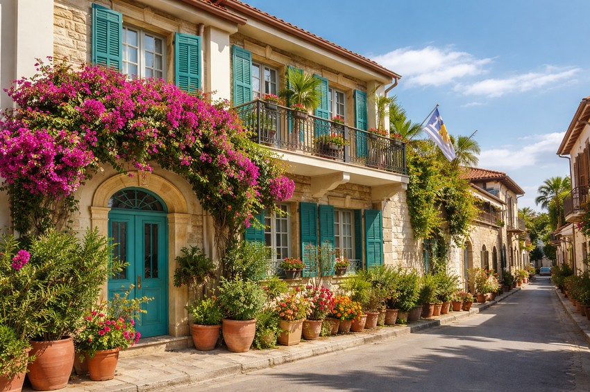 Mediteranska vila u Nikoziji - ilustracija