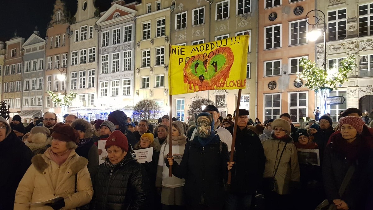 Gdańsk. Protest przeciw odstrzałowi dzików