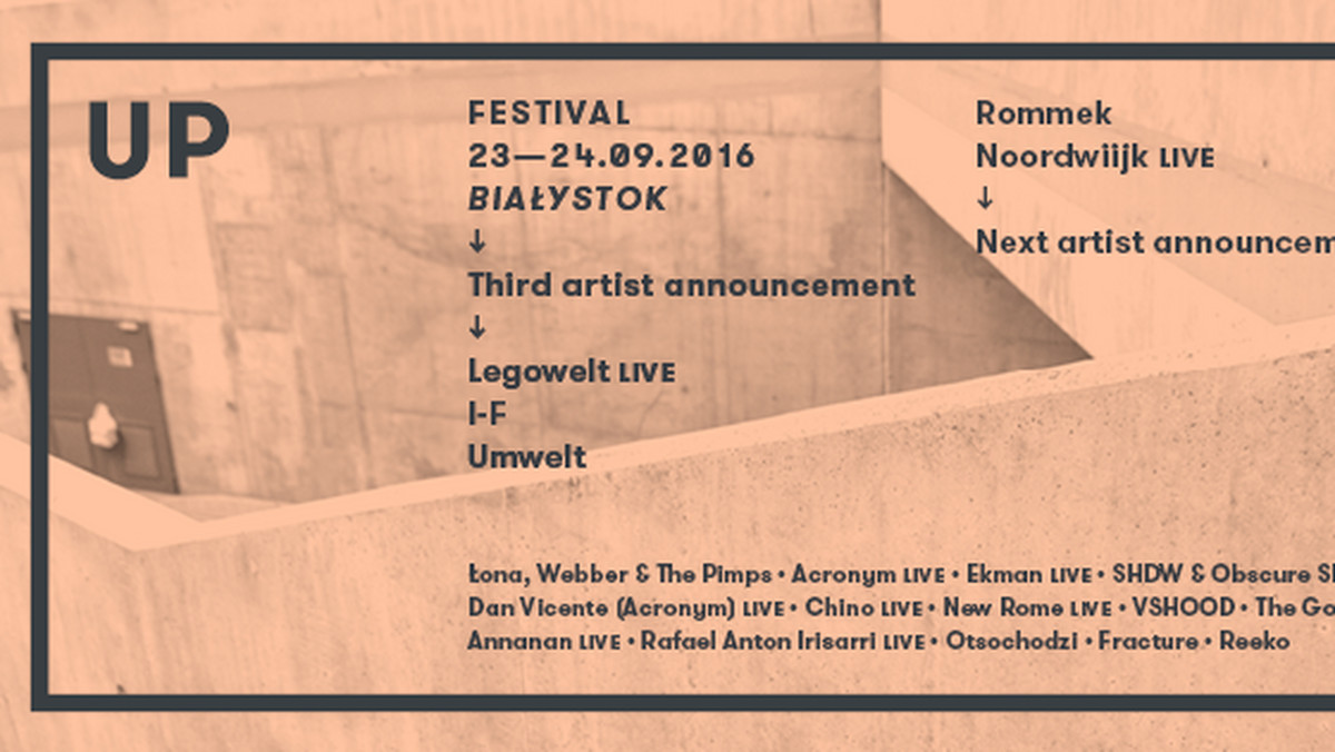 Znamy kolejnych artystów, którzy wystąpią na tegorocznym Up To Date Festival 23 i 24 września w Białymstoku. Tym razem organizatorzy ujawniają nazwiska spod znaku techno, electro i ambientu.