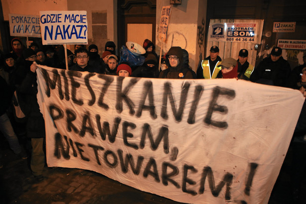 Protest squattersów w Warszawie