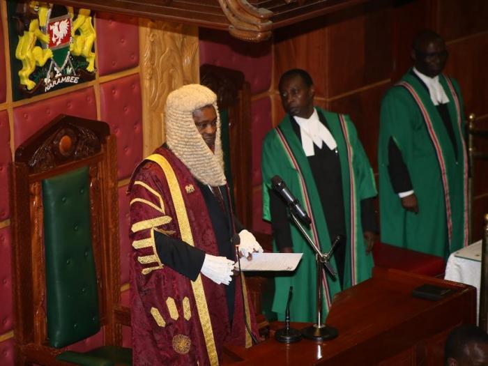 Speaker Justin Muturi during a Parliament session (Twitter) 