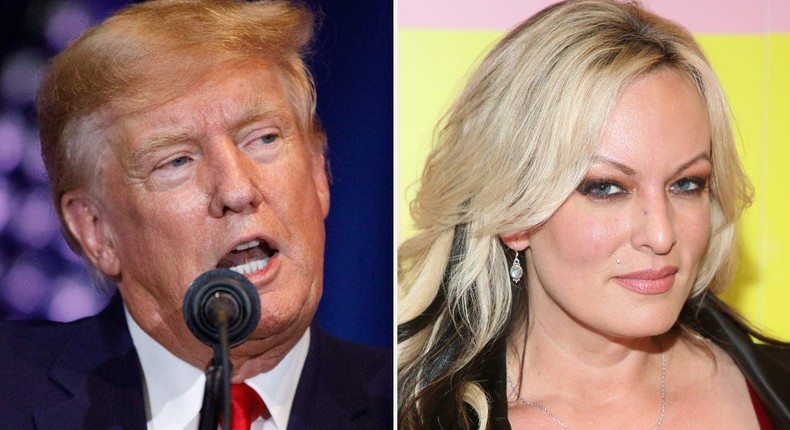 Donald Trump and Stormy Daniels.Logan Cyrus / AFP via Getty Images; Phillip Faraone/Getty Images)